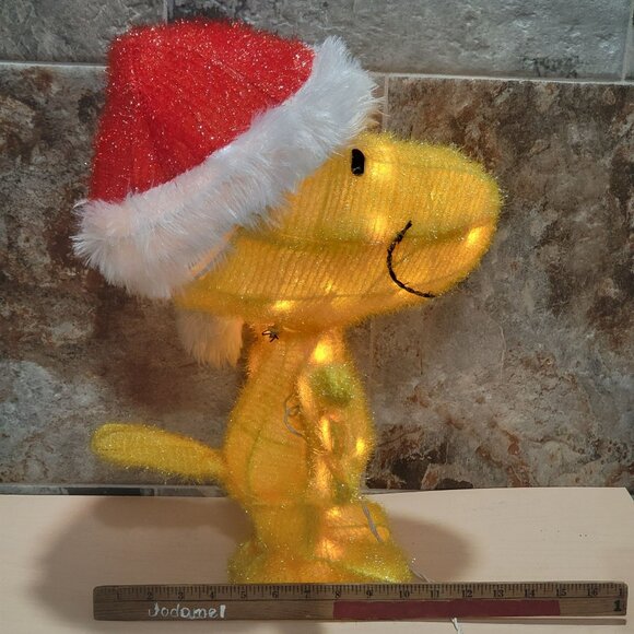 Peanuts Pre Lit Yard Art Woodstock Santa Hat Outdoor Holiday Yard Art 18" - Picture 8 of 16